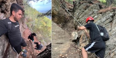 İzmir İtfaiyesi kayalıklarda mahsur kalan gençleri kurtardı.