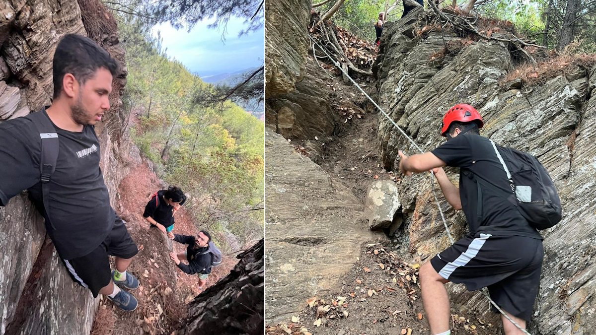 İzmir İtfaiyesi kayalıklarda mahsur kalan gençleri kurtardı.