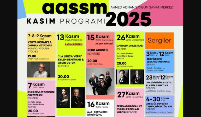 Ahmed Adnan Saygun Sanat Merkezi (AASSM), kasım konserleri programı belli oldu.