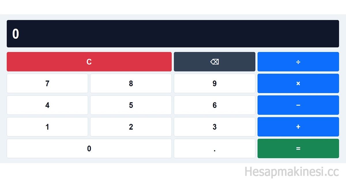 Hesapmakinesi.cc Reklamsız, Online Hesap Makinesi