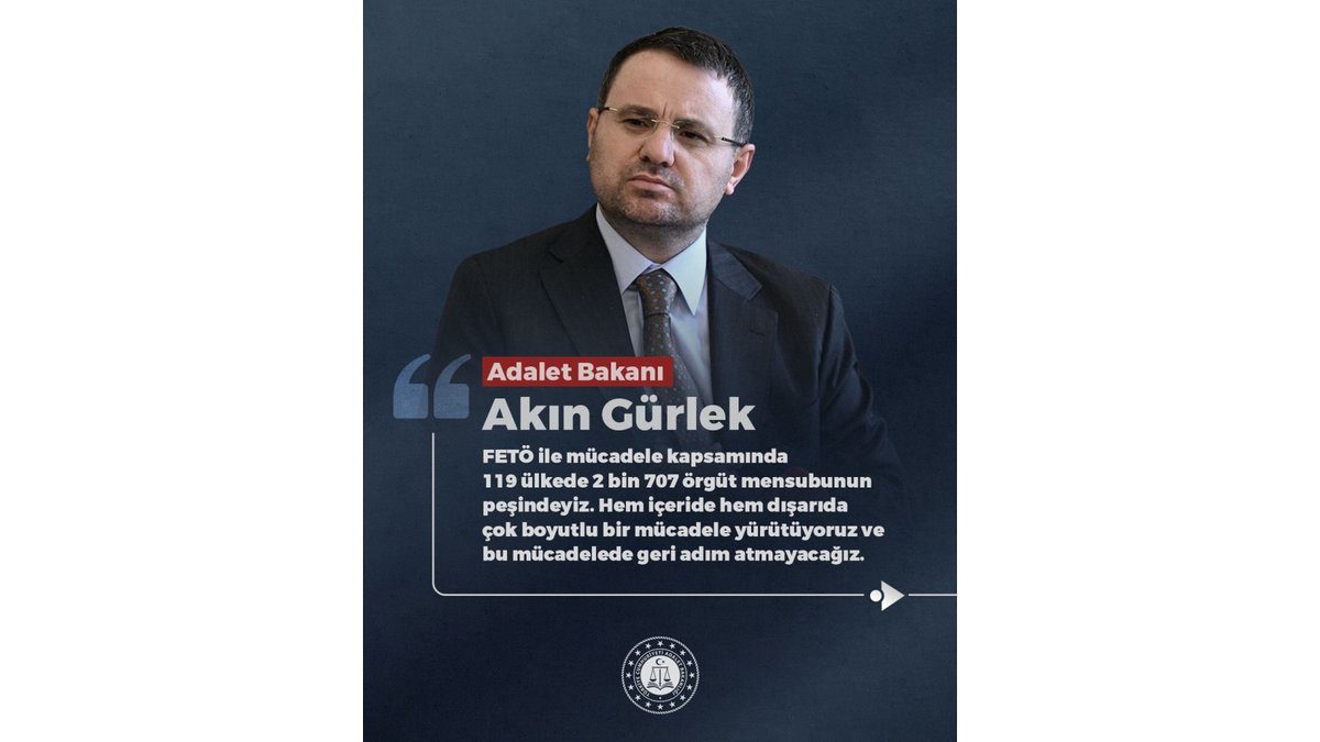 Adalet Bakanı Gürlek’ten Net Mesaj: "Fetö ile Mücadele Milli Meseledir;119 Ülkede 2 Bin 707 Fetö’cünün Peşindeyiz”