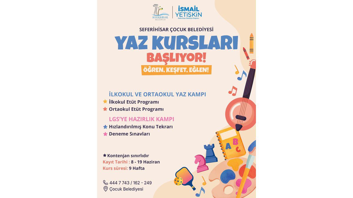 Seferihisar Çocuk Belediyesi’nde Yaz Kursları Başlıyor