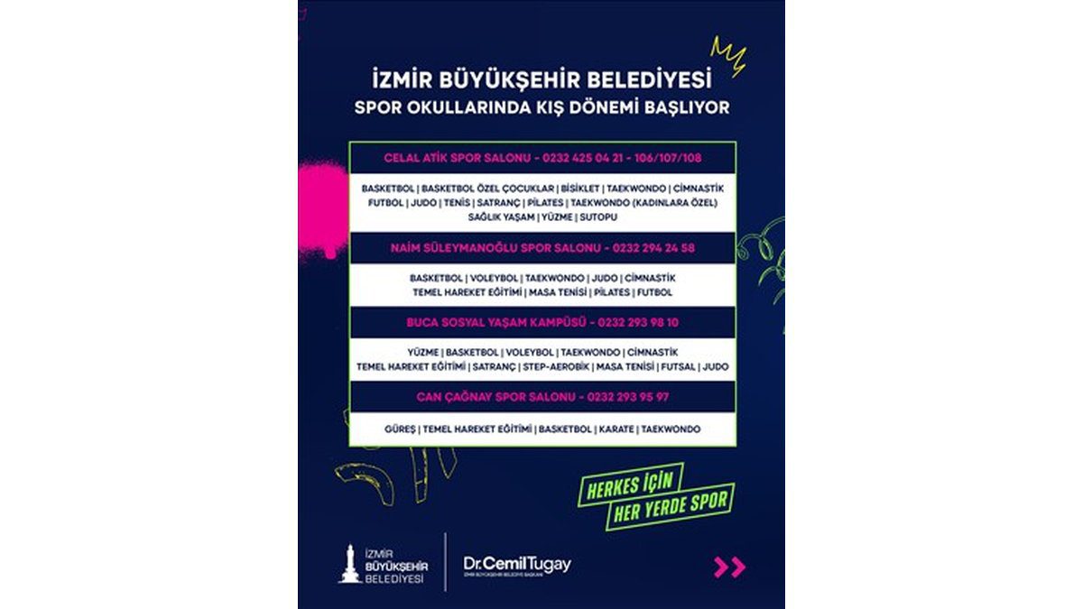 İzmir’de Kış Spor Okulları İçin Kayıt Zamanı